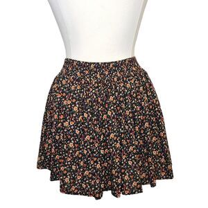 Forever 21 Black Floral Flowy Mini Skirt Womens XS